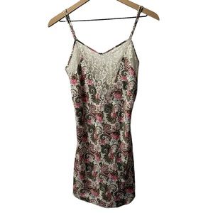 Victoria's Secret Vintage Gold Label Lace Floral Paisley Slip Chemise dress
